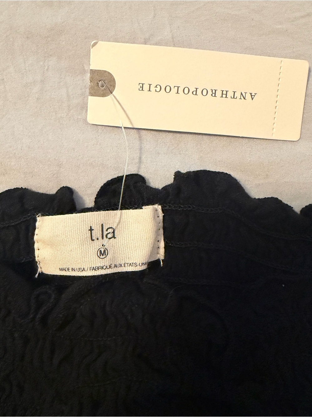 Anthropologie Black strapless top